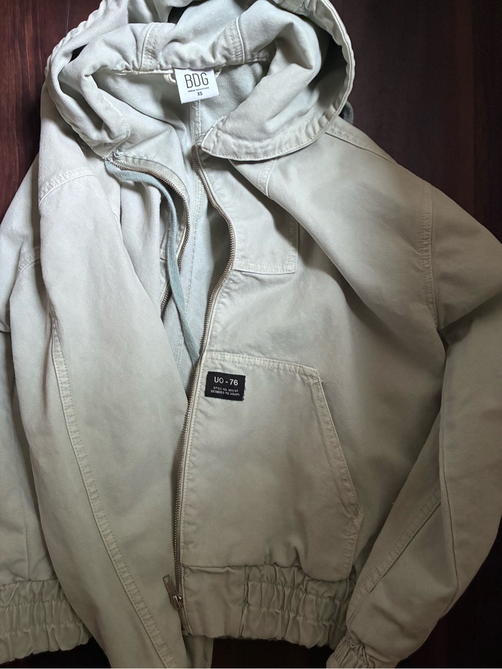 RARE Urban outfitters BDG Light Sage Hooded Zip Jacket